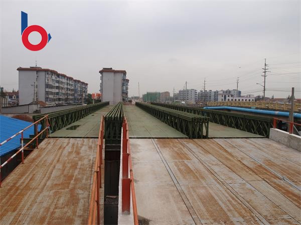 上海市川沙鎮多車(chē)道貝雷鋼橋 上海二建外環(huán)現澆支撐